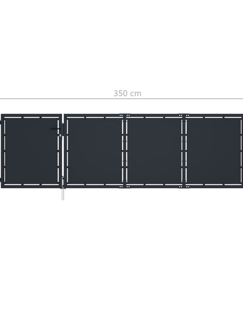Загрузите изображение в средство просмотра галереи, Poartă de grădină, antracit, 350 x 100 cm, oțel
