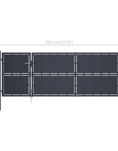 Загрузите изображение в средство просмотра галереи, Poartă de grădină, antracit, 350 x 125 cm, oțel
