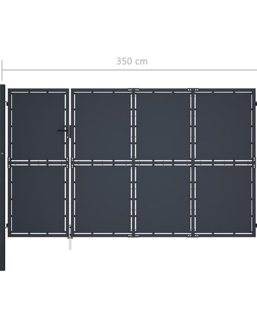 Încărcați imaginea în vizualizatorul Galerie, Poartă de grădină, antracit, 350 x 175 cm, oțel
