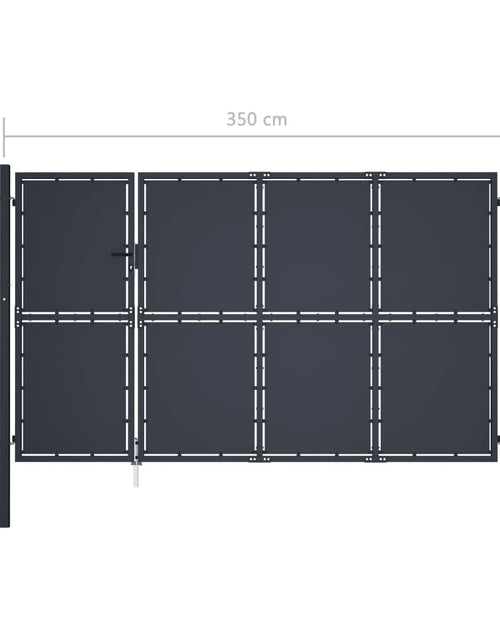 Încărcați imaginea în vizualizatorul Galerie, Poartă de grădină, antracit, 350 x 200 cm, oțel
