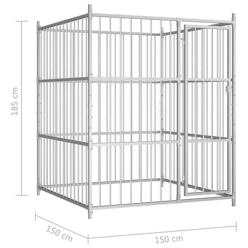 Padoc pentru câini de exterior, 150x150x185 cm