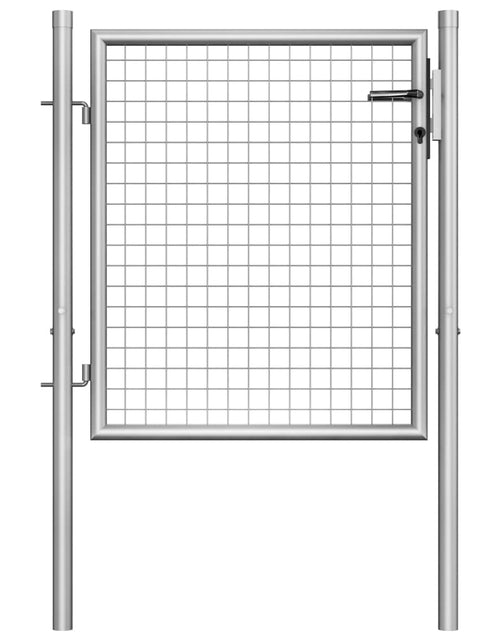 Încărcați imaginea în vizualizatorul Galerie, Poartă de grădină, argintiu, 105 x 125 cm, oțel galvanizat
