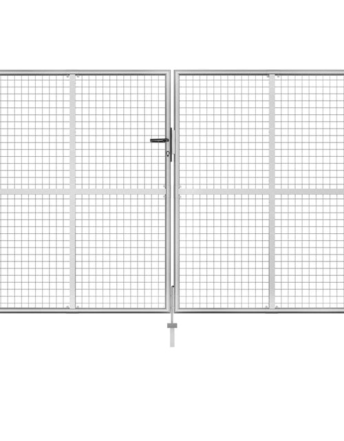 Încărcați imaginea în vizualizatorul Galerie, Poartă de grădină, argintiu, 306 x 200 cm, oțel galvanizat
