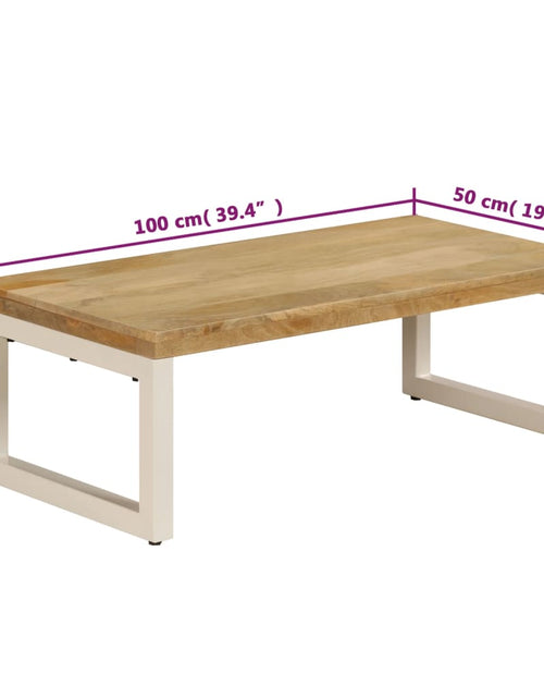 Загрузите изображение в средство просмотра галереи, Măsuță de cafea, 100x50x35 cm, lemn masiv de mango și oțel
