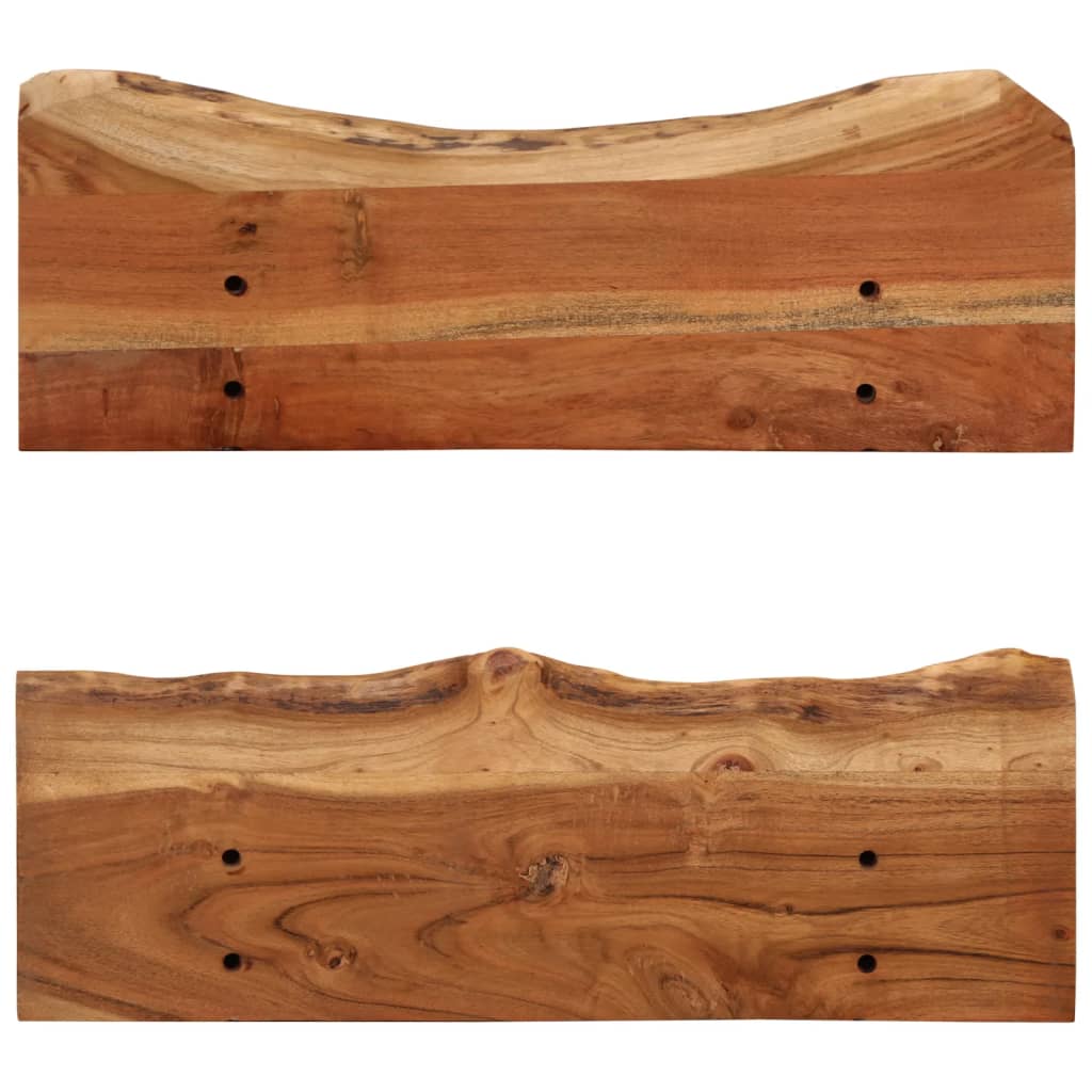 Rafturi de perete, 2 buc., 60x20x18 cm, lemn masiv de acacia