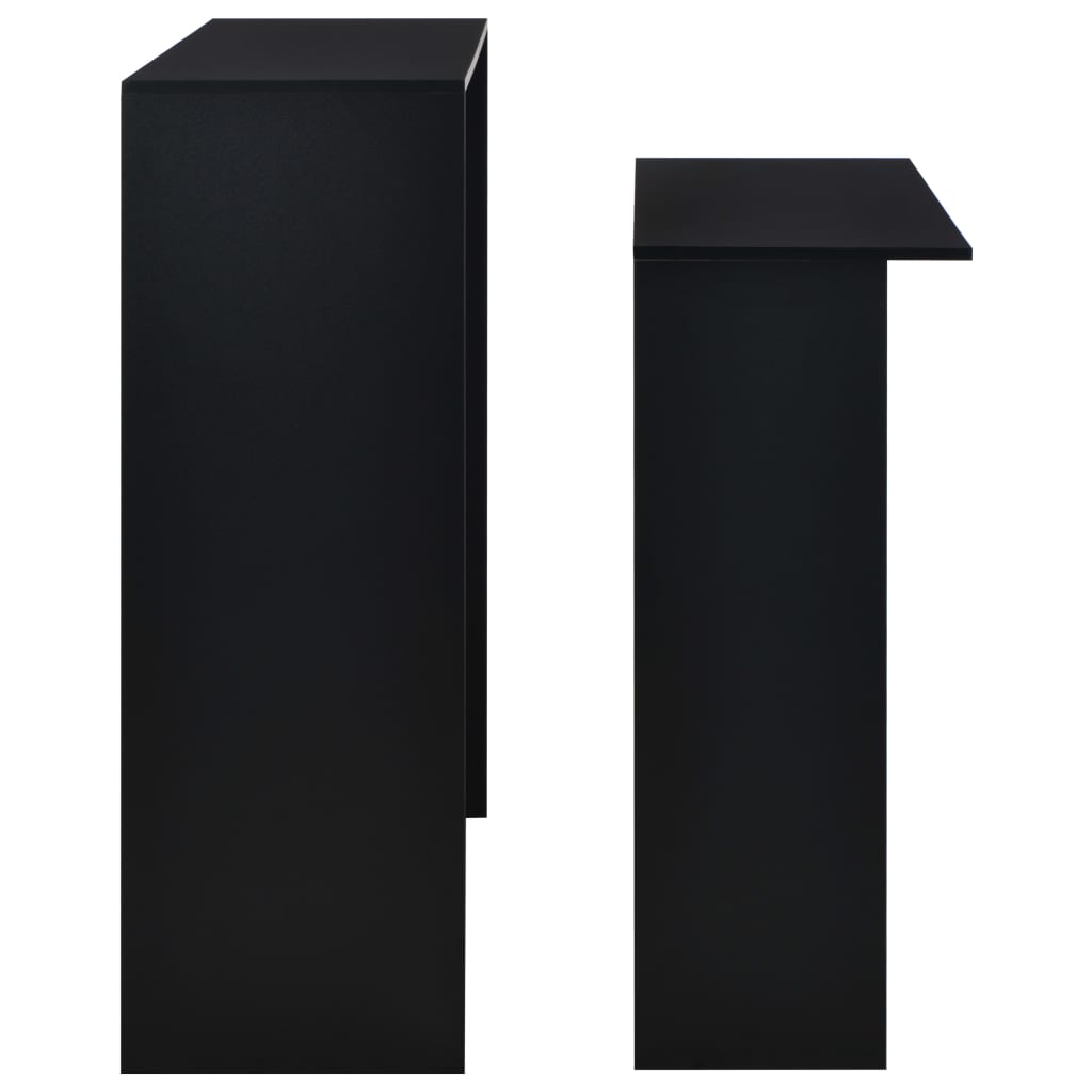 Masă de bar cu 2 blaturi, negru, 130x40x120 cm
