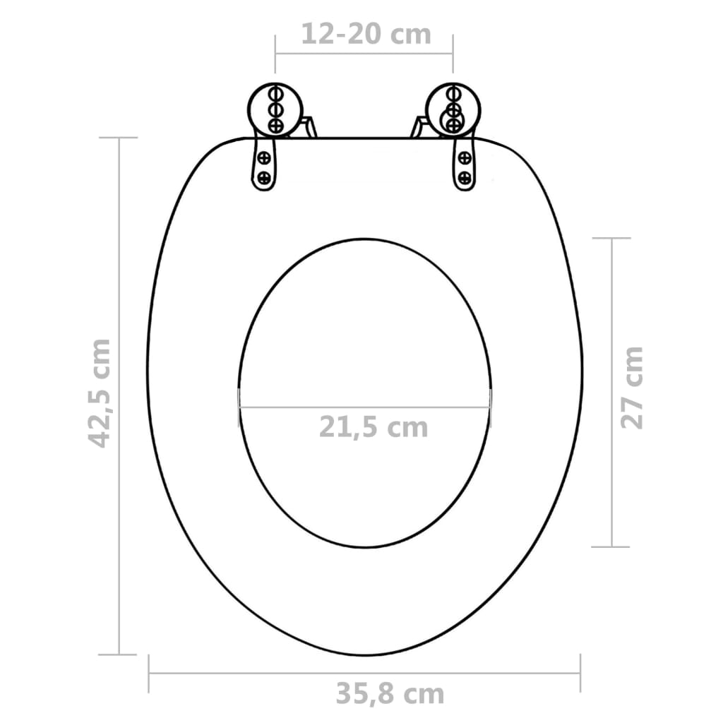 Capace WC, 2 buc., negru, MDF