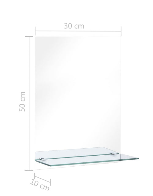 Загрузите изображение в средство просмотра галереи, Oglindă de perete cu raft, 30 x 50 cm, sticlă securizată
