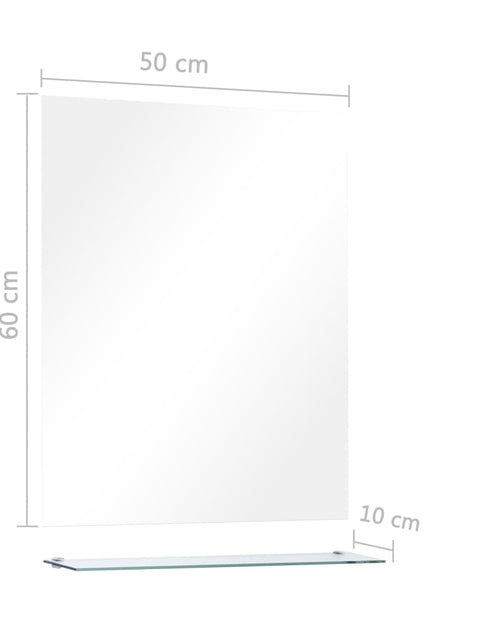 Загрузите изображение в средство просмотра галереи, Oglindă de perete cu raft, 50 x 60 cm, sticlă securizată
