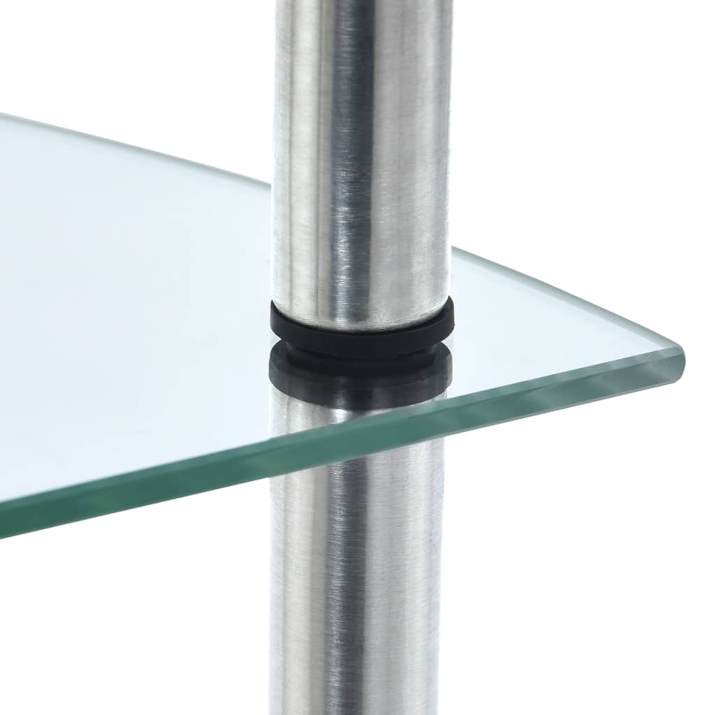 Raft cu 4 niveluri transparent, 30x30x100 cm, sticlă securizată