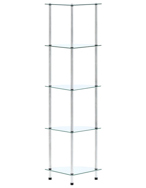 Încărcați imaginea în vizualizatorul Galerie, Raft cu 5 niveluri transparent, 30x30x130 cm, sticlă securizată
