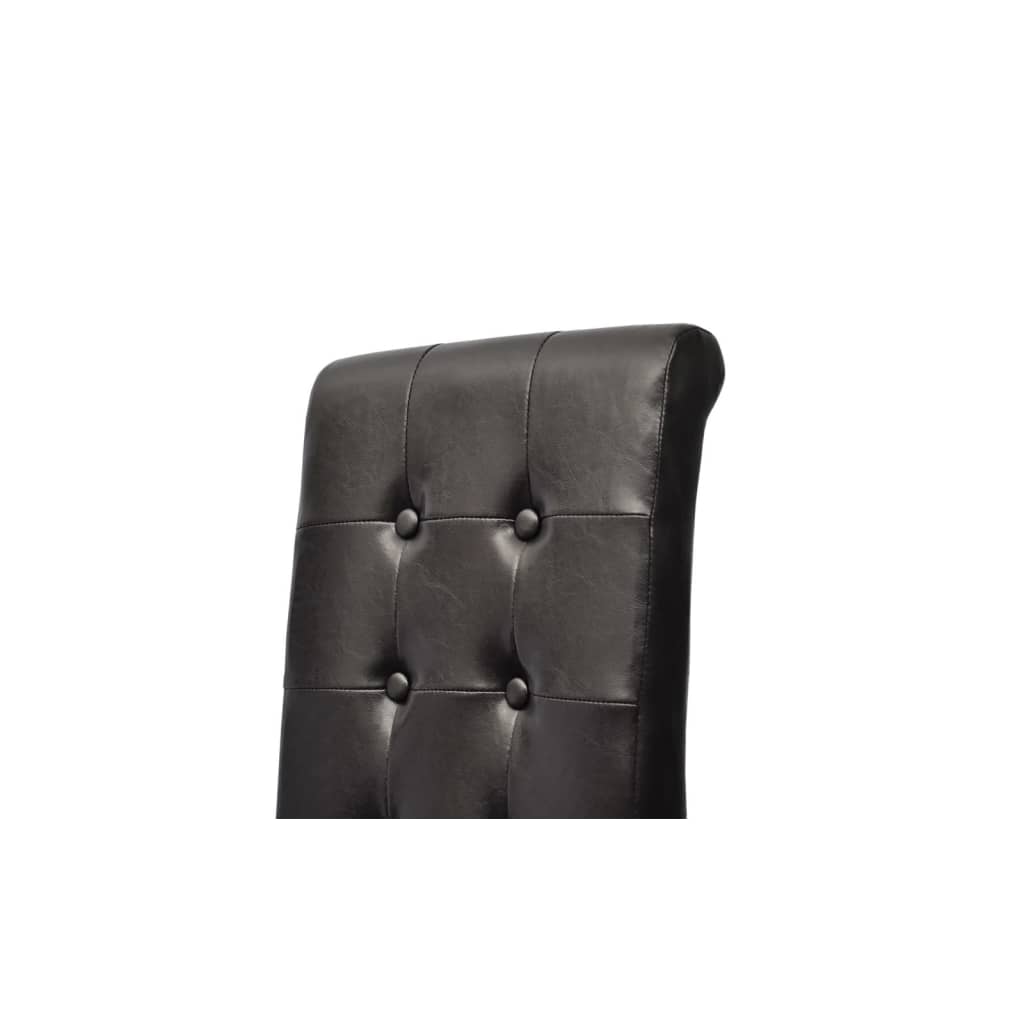 Scaune de sufragerie, 4 buc., negru, piele ecologică