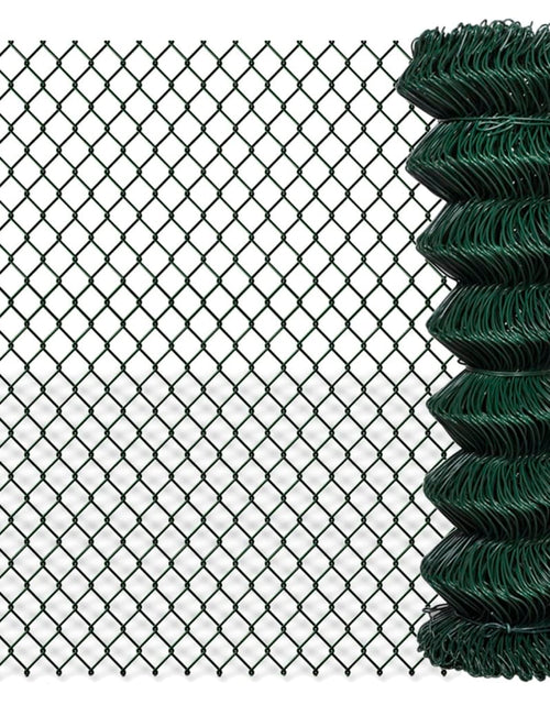 Încărcați imaginea în vizualizatorul Galerie, Gard de legătură din plasă, verde, 1,25 x 15 m, oțel
