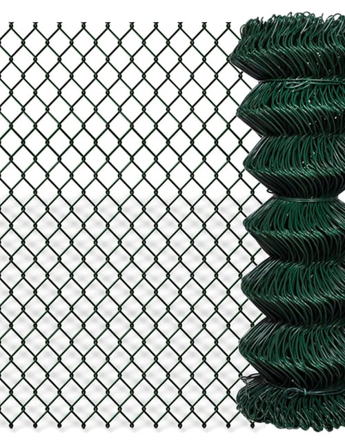 Încărcați imaginea în vizualizatorul Galerie, Gard de legătură din plasă, verde, 1 x 25 m, oțel
