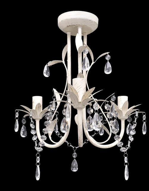 Загрузите изображение в средство просмотра галереи, Lampă de plafon suspendată, cristal, candelabru alb elegant
