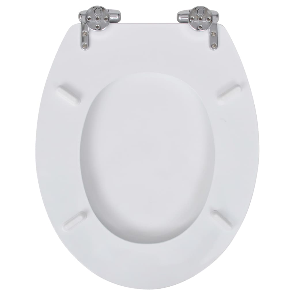 Capac WC cu închidere silențioasă alb MDF design simplu