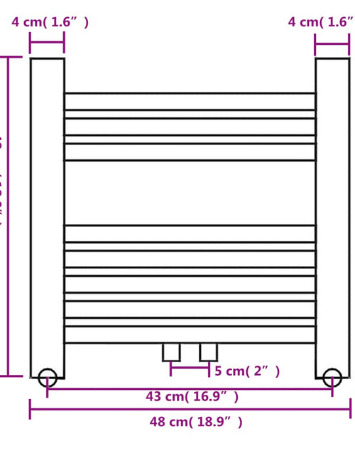 Încărcați imaginea în vizualizatorul Galerie, Radiator port-prosop încălzire centrală baie, drept, 480x480 mm
