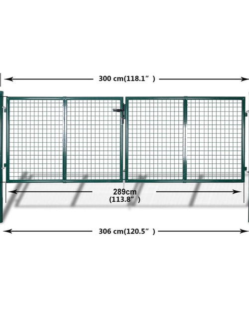 Загрузите изображение в средство просмотра галереи, Gard de grădină tip plasă, poartă gard grilaj, 289x75 cm/306x125 cm
