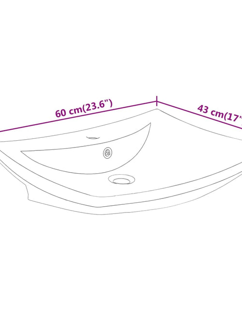 Загрузите изображение в средство просмотра галереи, Chiuvetă dreptunghiulară cu preaplin &amp; gaură robinet, ceramică
