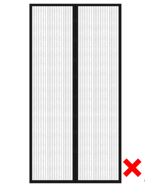 Загрузите изображение в средство просмотра галереи, Perdea anti insecte cu benzi scai, 210 x 100 cm, 2 buc, negru
