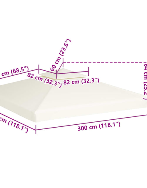 Загрузите изображение в средство просмотра галереи, Copertină rezervă acoperiș pavilion, alb crem, 3x3 m, 310 g/m²
