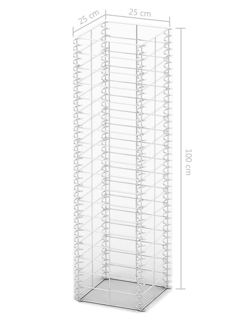 Загрузите изображение в средство просмотра галереи, Set gabioane, 3 buc, sârmă galvanizată, 25 x 25 x 100 cm
