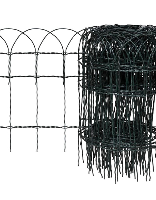 Încărcați imaginea în vizualizatorul Galerie, Gard delimitare grădină fier vopsit electrostatic 10 x 0,4 m
