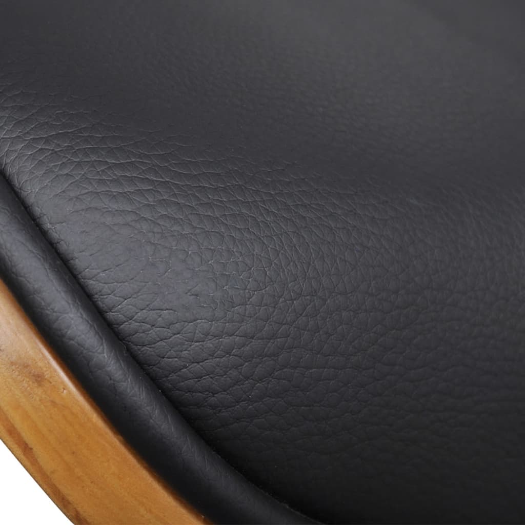Scaune de sufragerie, 6 buc., lemn curbat și piele ecologică