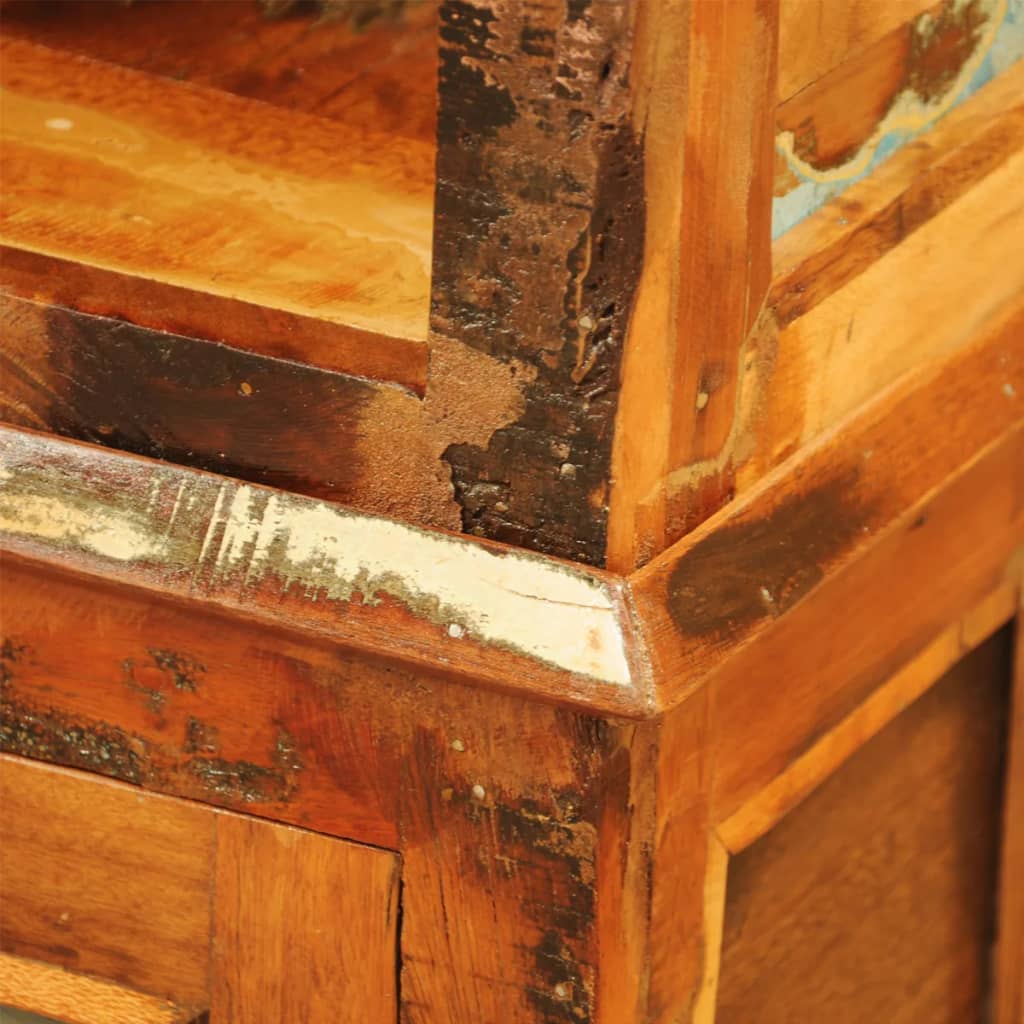 Bibliotecă din lemn masiv reciclat, vintage