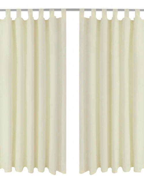 Încărcați imaginea în vizualizatorul Galerie, Draperii micro-satin cu bride, 140 x 225 cm, crem, 2 buc.
