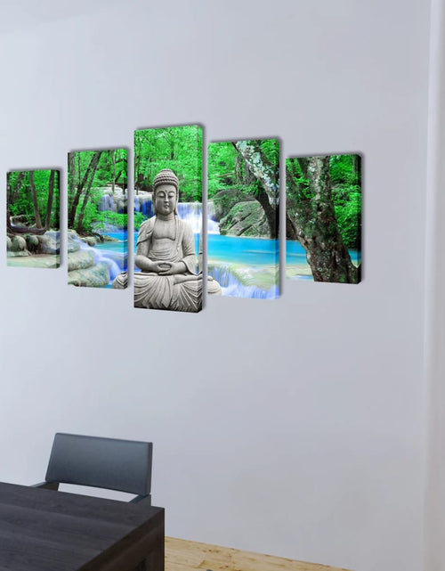 Încărcați imaginea în vizualizatorul Galerie, Set de tablouri, imprimeu Buddha, 200 x 100 cm
