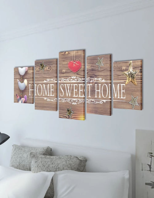 Загрузите изображение в средство просмотра галереи, Set tablouri de perete cu imprimeu Home Sweet Home, 200 x 100 cm
