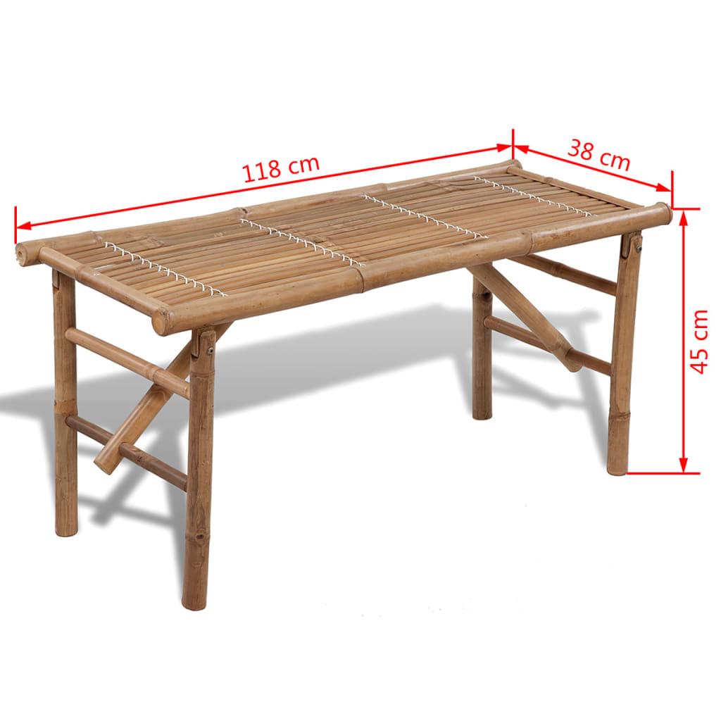 Bancă de grădină pliabilă, 118 cm, bambus - Lando