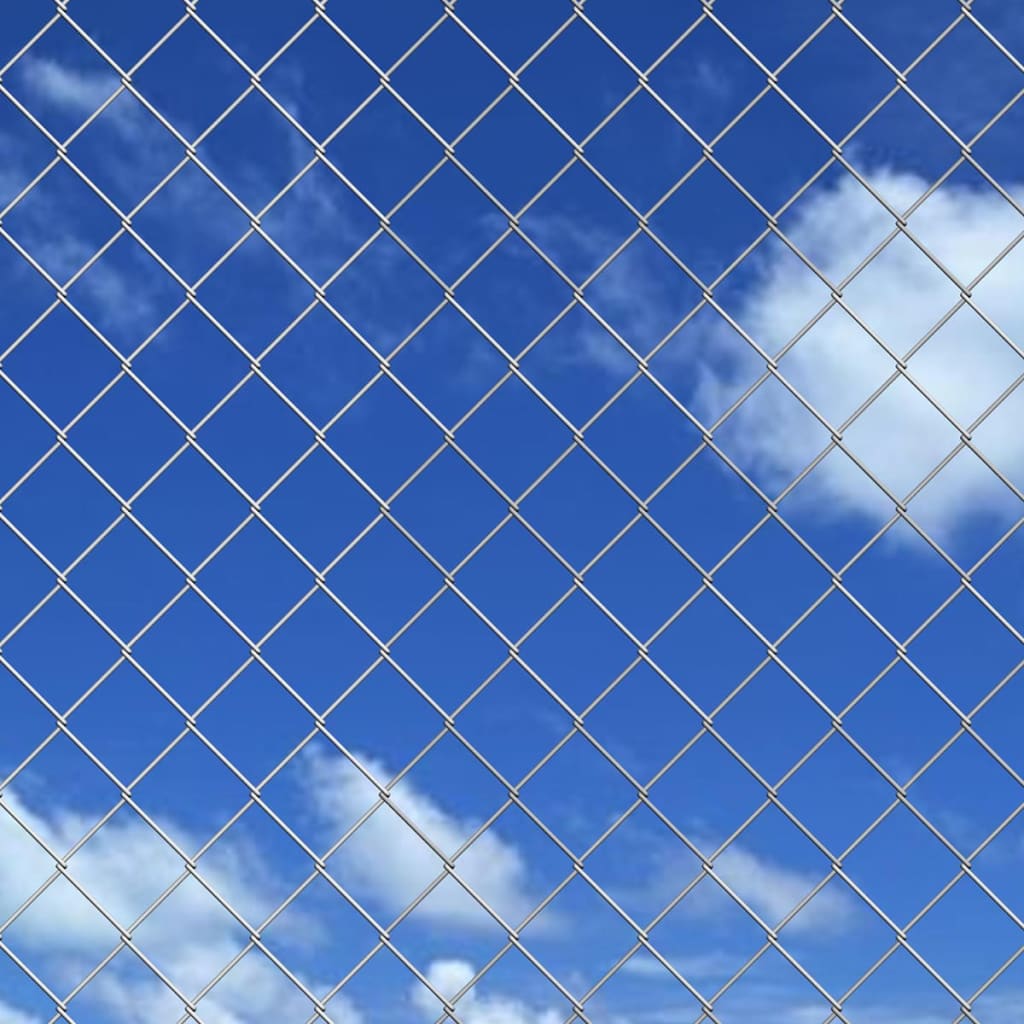 Gard din plasă cu stâlpi și țăruși, 15 x 1 m, oțel galvanizat