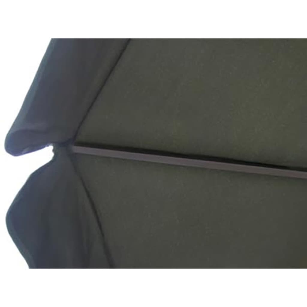 Umbrelă de soare de grădină din aluminiu, bază portabilă, verde