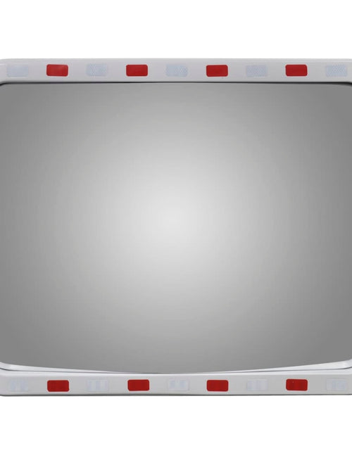 Загрузите изображение в средство просмотра галереи, Oglindă de trafic convexă dreptunghiulară, 60 x 80 cm, cu reflectoare - Lando
