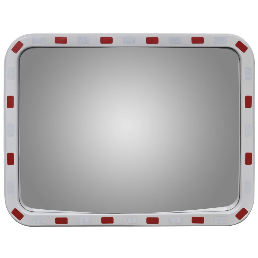 Oglindă de trafic convexă dreptunghiulară, 60 x 80 cm, cu reflectoare - Lando