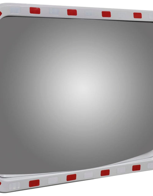 Загрузите изображение в средство просмотра галереи, Oglindă de trafic convexă dreptunghiulară, 60 x 80 cm, cu reflectoare - Lando
