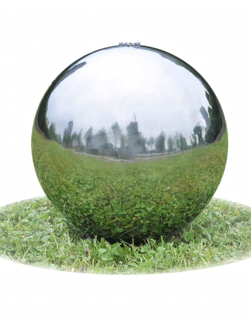 Încărcați imaginea în vizualizatorul Galerie, Fântână sferică de grădină cu LED-uri, 20 cm, oțel inoxidabil

