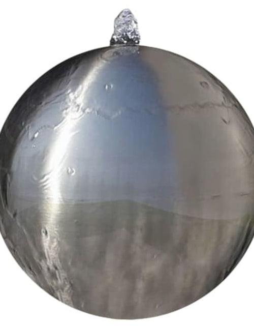 Încărcați imaginea în vizualizatorul Galerie, Fântână sferică de grădină cu LED-uri, 30 cm, oțel inoxidabil
