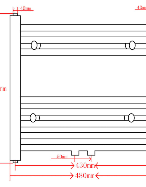 Încărcați imaginea în vizualizatorul Galerie, Radiator port-prosop încălzire centrală baie, drept, 480x480 mm
