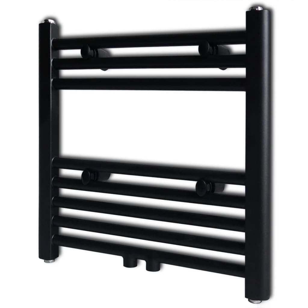 Radiator port-prosop încălzire centrală baie, drept, negru, 480x480 mm