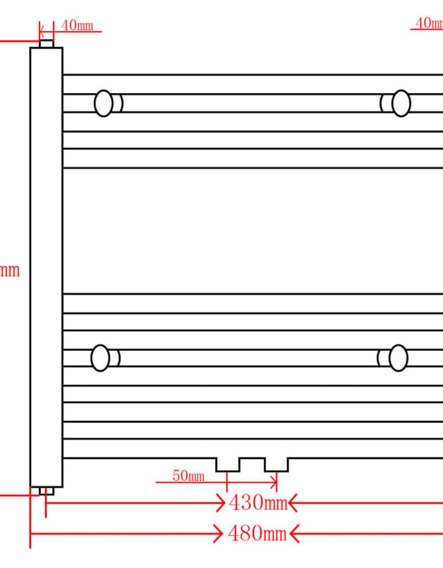 Încărcați imaginea în vizualizatorul Galerie, Radiator port-prosop încălzire centrală baie, drept, negru, 480x480 mm
