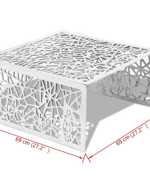 Încărcați imaginea în vizualizatorul Galerie, Măsuță de cafea cu design geometric, argintiu, aluminiu
