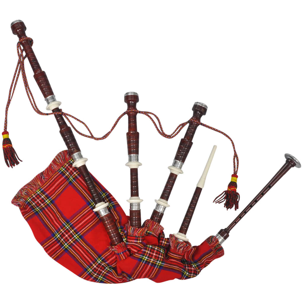 Cimpoi scoțian Great Highland, roșu, tartan steward regal