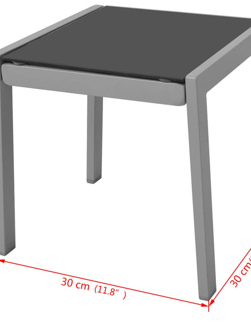 Загрузите изображение в средство просмотра галереи, Șezlonguri de plajă cu masă, negru, aluminiu

