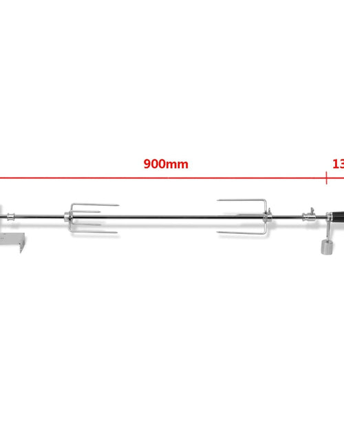 Загрузите изображение в средство просмотра галереи, Rotisor cu motor profesional pentru BBQ, oțel, 900 mm
