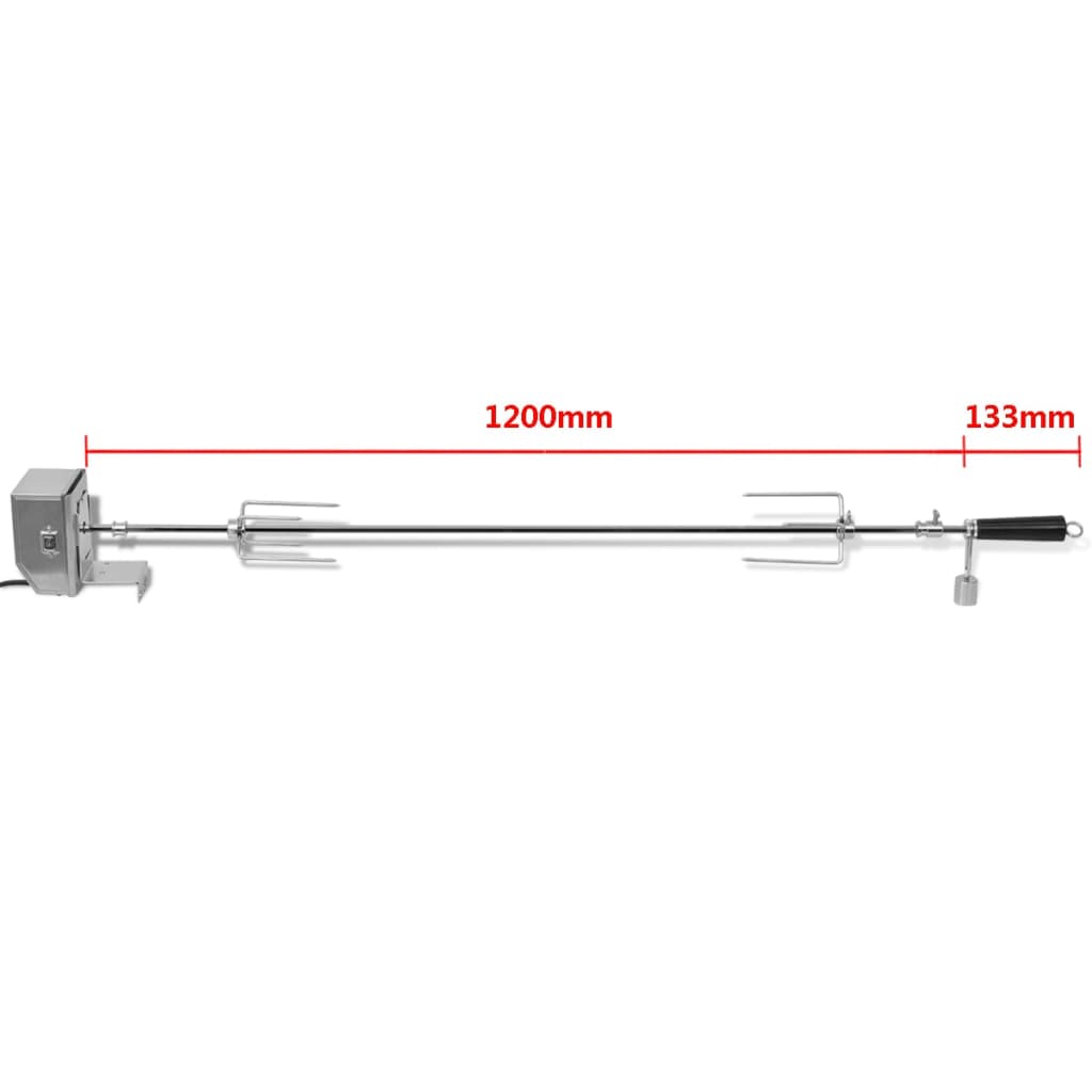 Rotisor cu motor profesional pentru grătar, oțel, 1200 mm