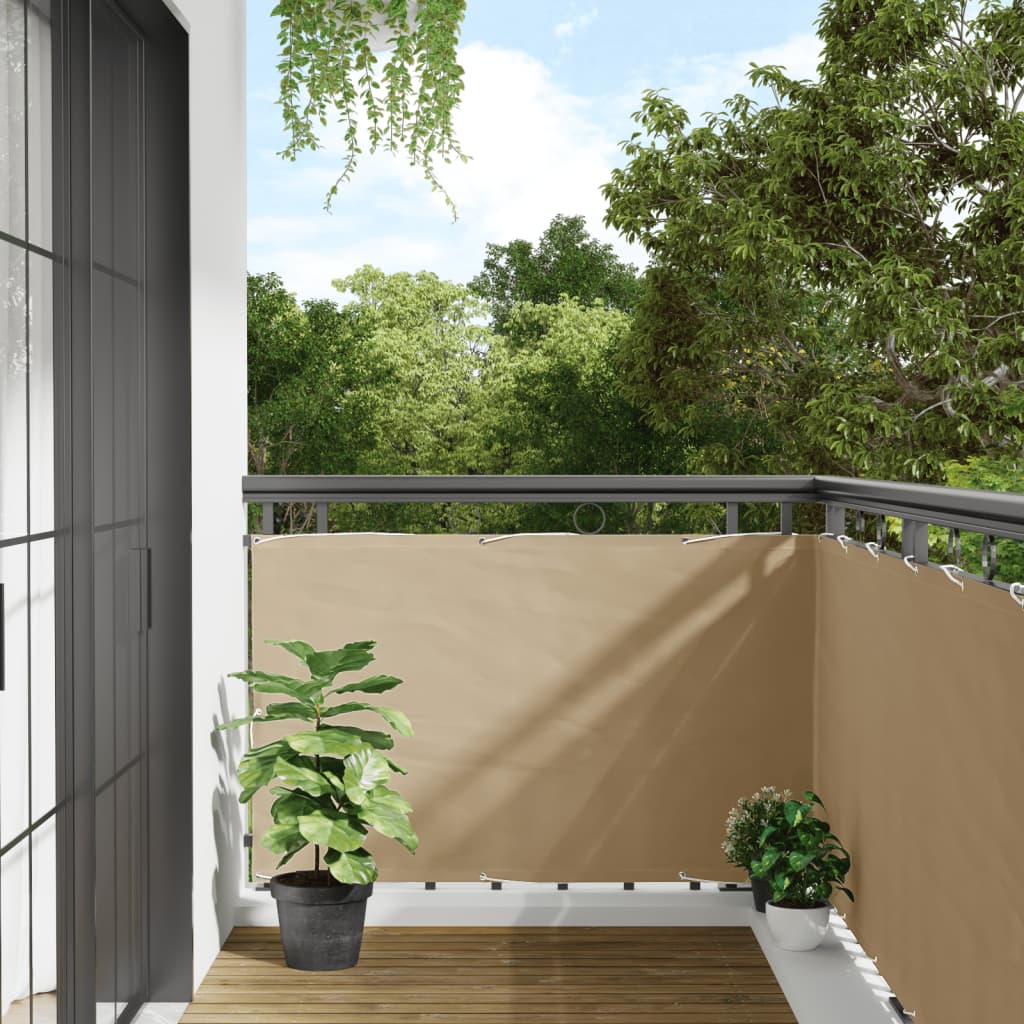 Prelată pentru balcon, material textil oxford, 90x400 cm, bej
