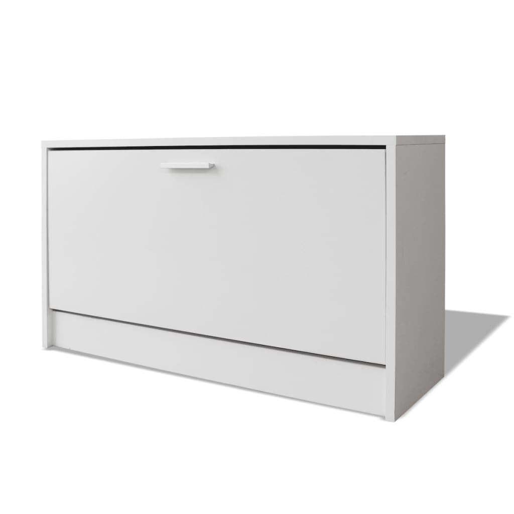 Banchetă de stocare pentru pantofi, 80x24x45 cm, alb